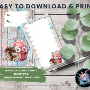 Happy Birthday Sausage Dog Money Envelope & Note